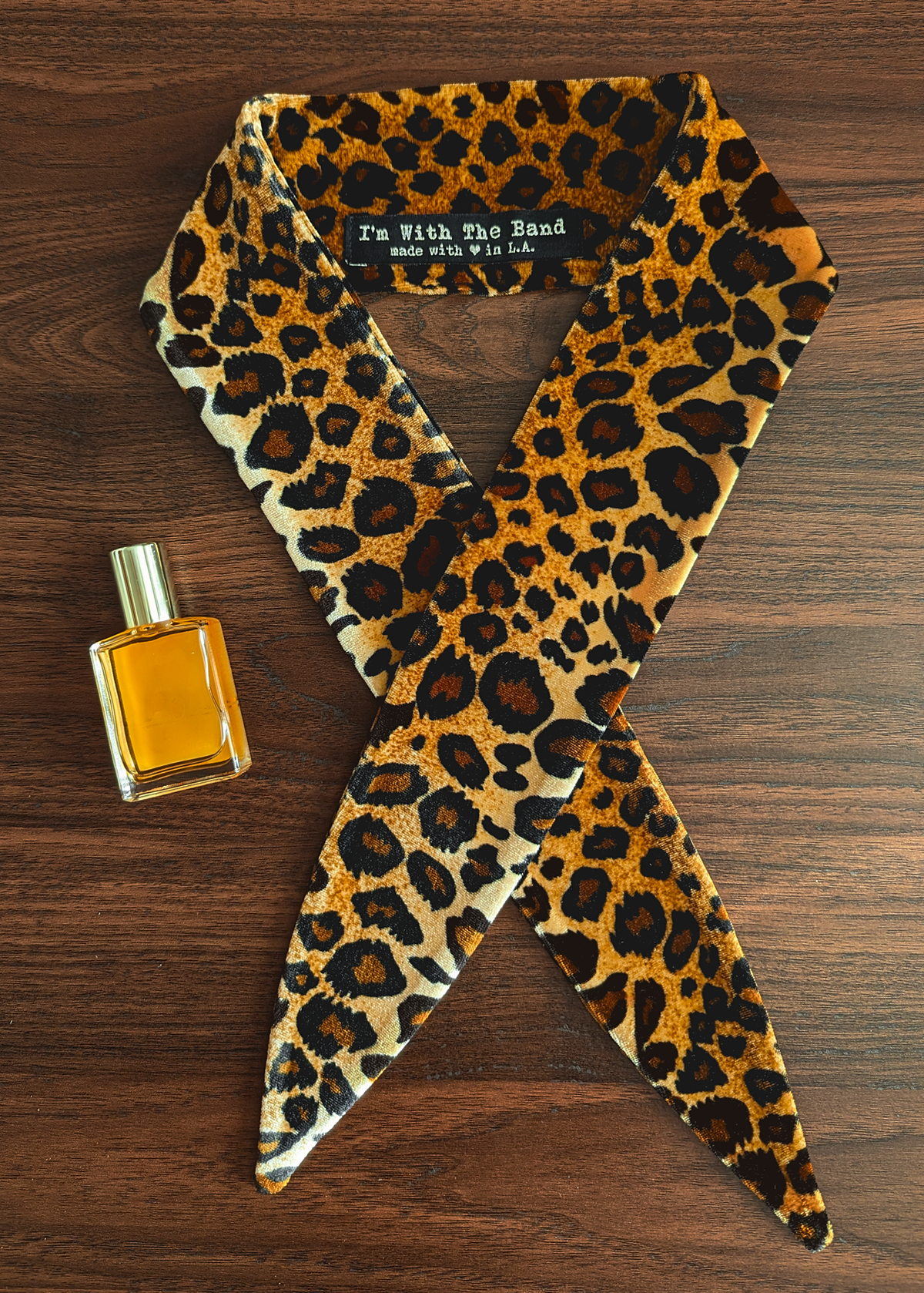 The Bebe Leopard Velvet Scarf Tie