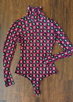 Mind Flowers Mesh Turtleneck Bodysuit