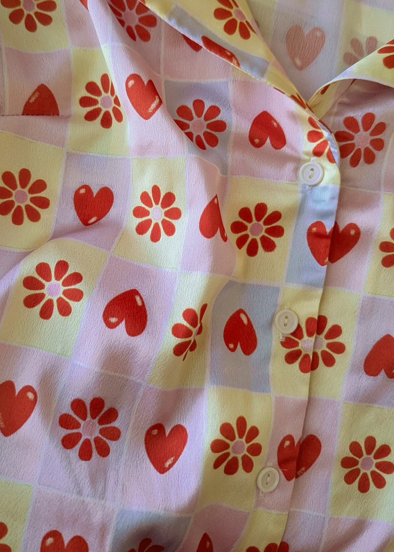 Candy Hearts Satin Shirt