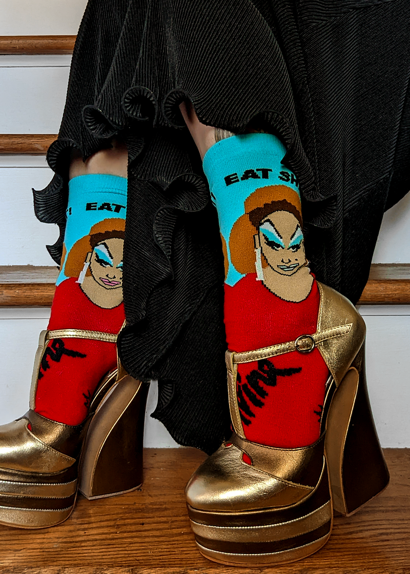 Divine "Eat Shit" Crew Dress Socks