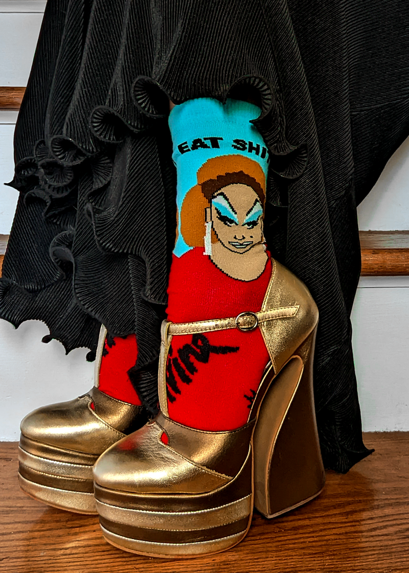 Divine "Eat Shit" Crew Dress Socks