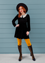 Wednesday Velvet Babydoll Dress