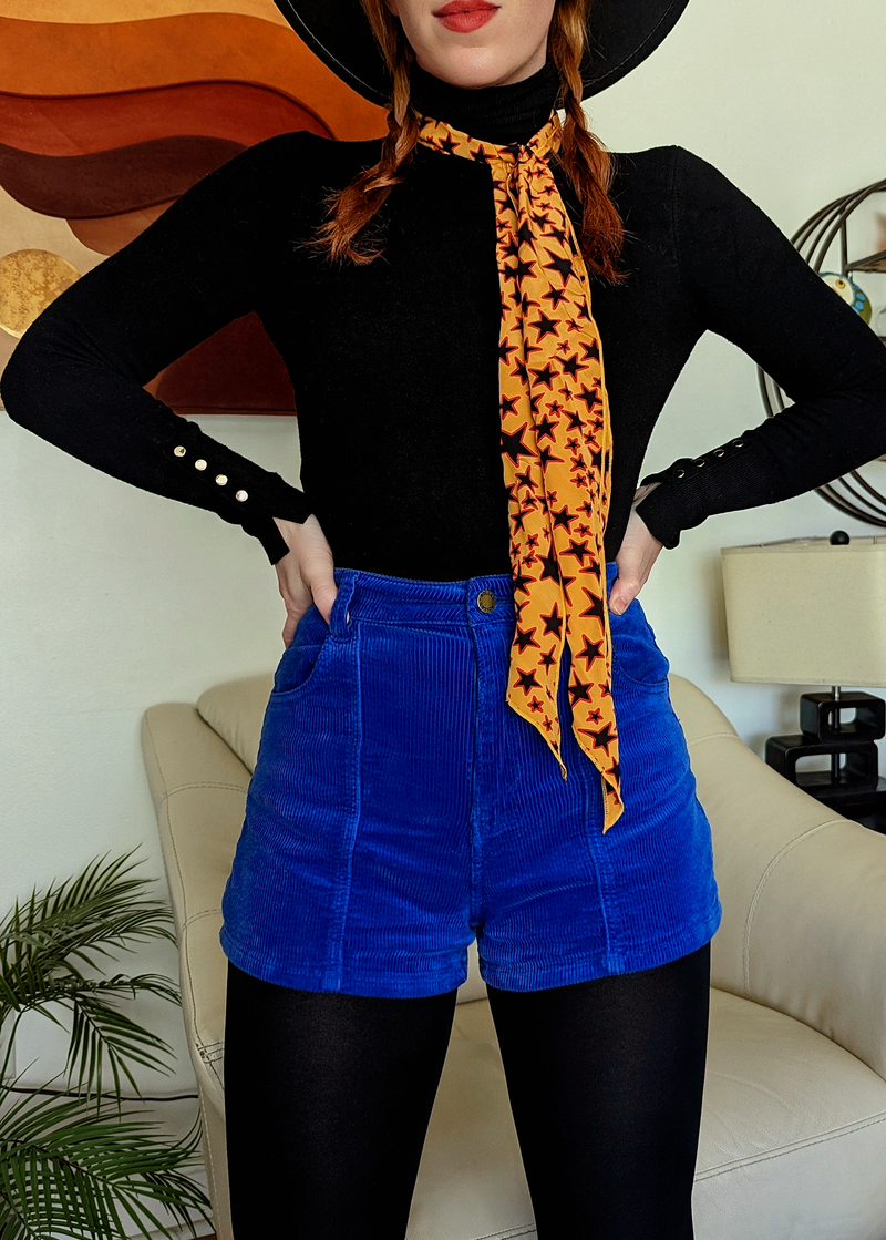 Electric Blue Cord Dusters Shorts
