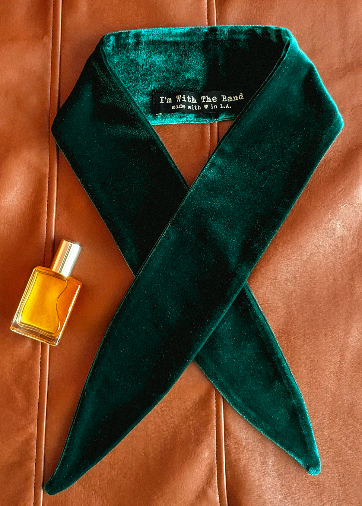 Emerald Green Velvet scarf neck tie by I'm With the Band, handmade in California