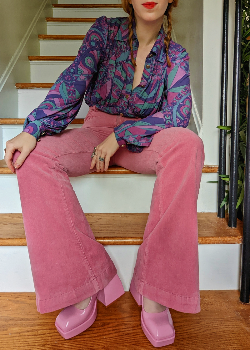 Lilac Pink Corduroy Eastcoast Flares