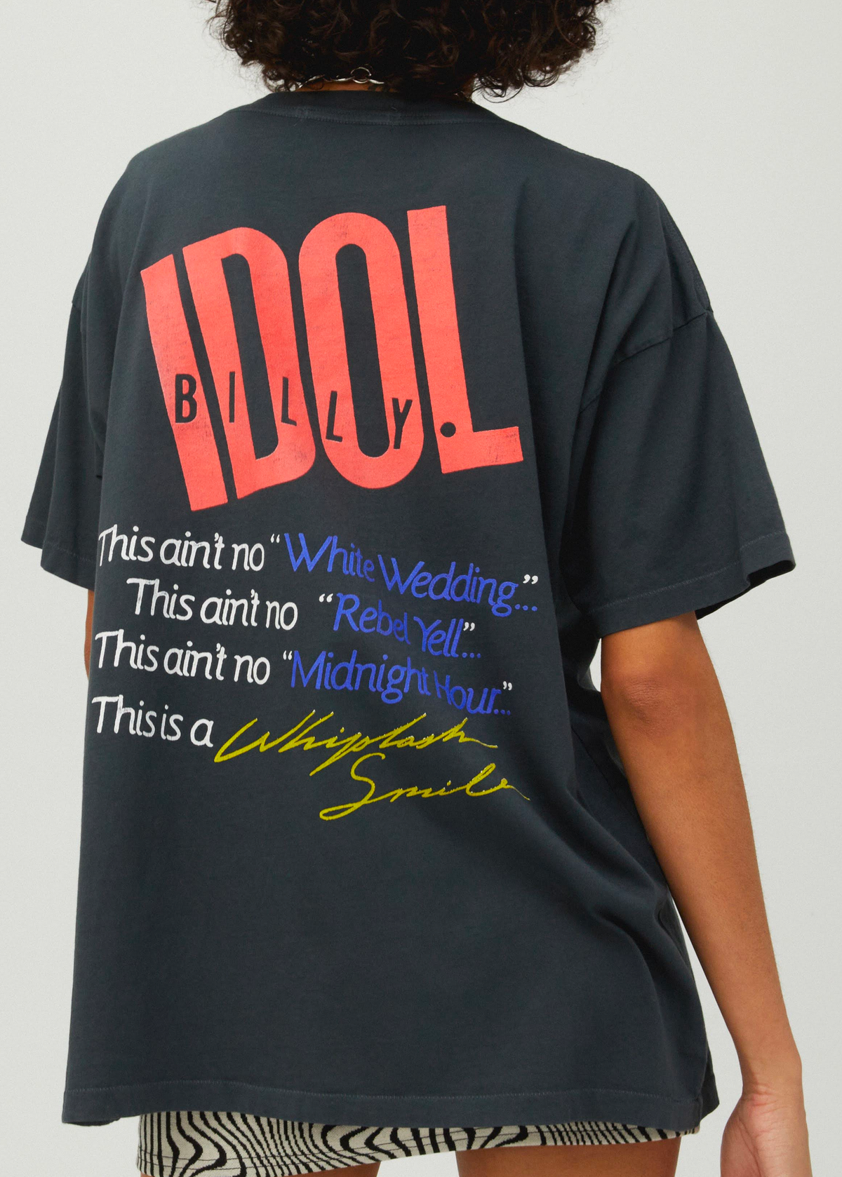 Daydreamer LA Billy Idol Whiplash Smile White Wedding Rebel Yell Oversized Tee made in California