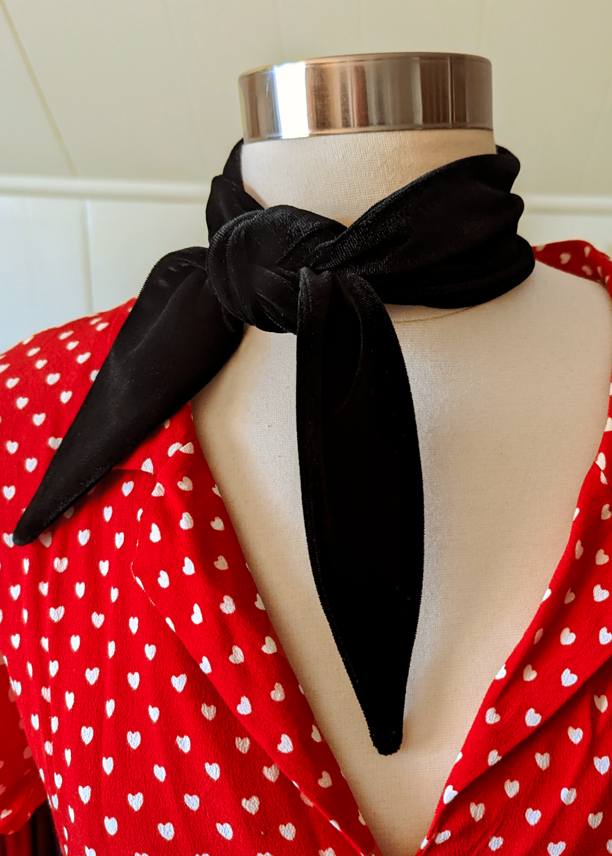 The Ozzy Black Velvet Scarf Tie