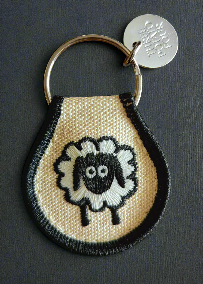 Lil Bo Sheep Embroidered Patch Keychain