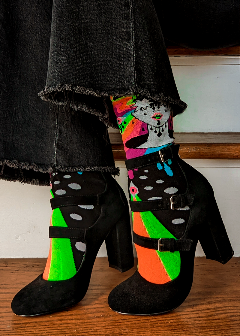 Psychedelic Stars Crew Dress Socks