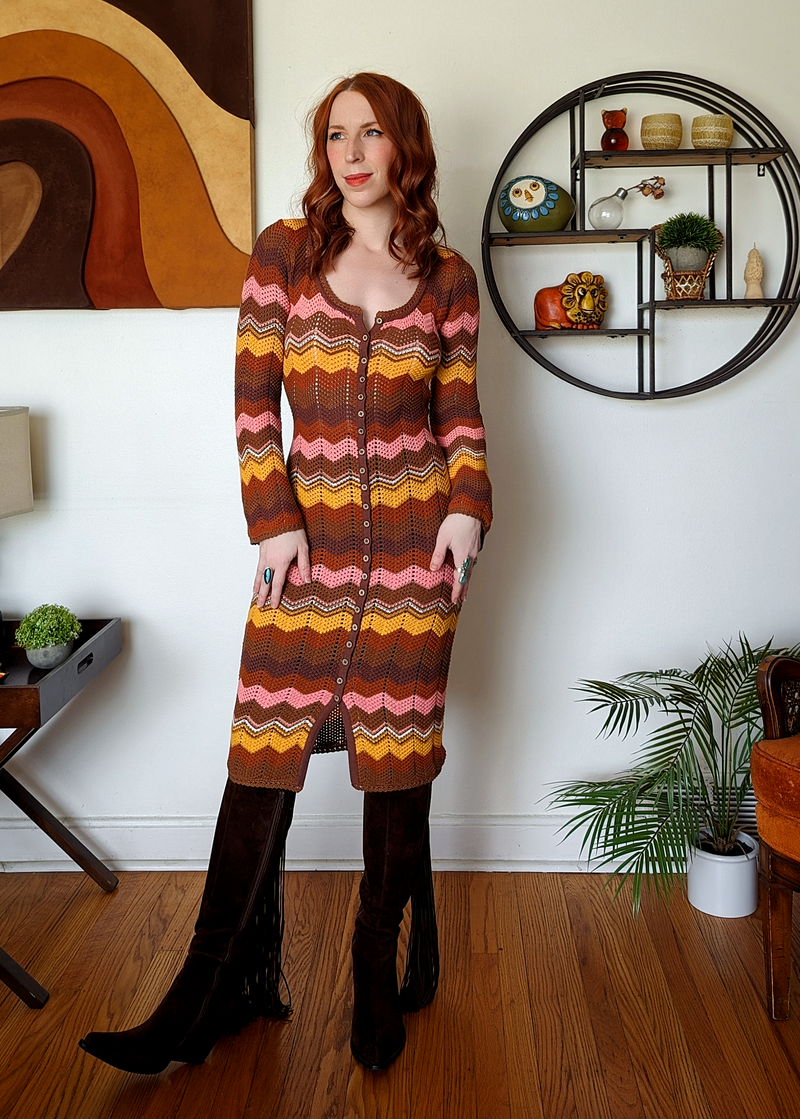 Ziggy Crochet Midi Dress / Duster