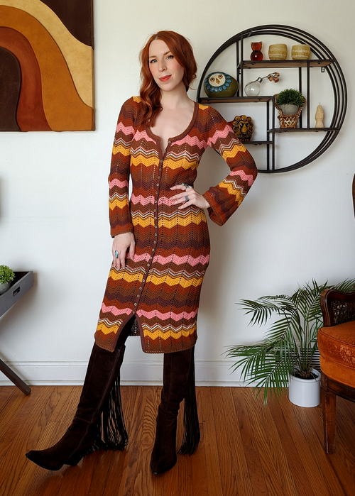 Ziggy Crochet Midi Dress / Duster